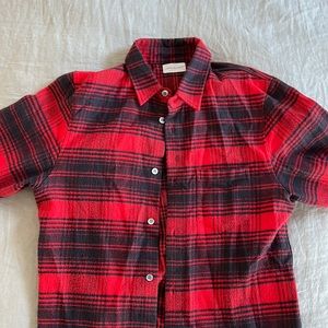 John Elliott Straight hem shirt in flannel - red and black